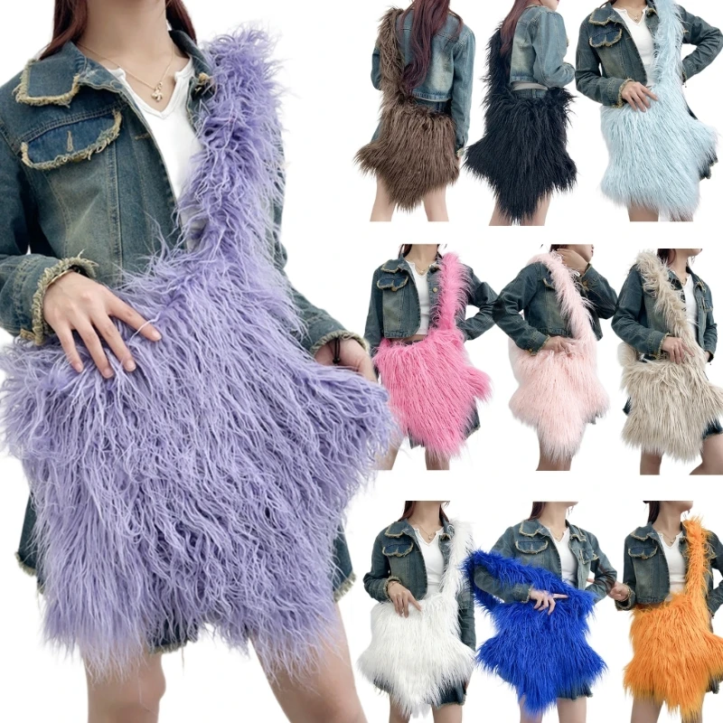 

Women Travel Bag Soft Furry Crossbody Shoulder Bag