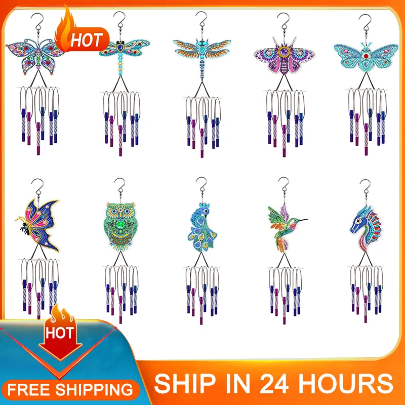 

Алмазная живопись, подвеска с колокольчиками, подвеска на окно, специальный Набор для вышивки стразами особой формы, вышивка крестиком «сде...