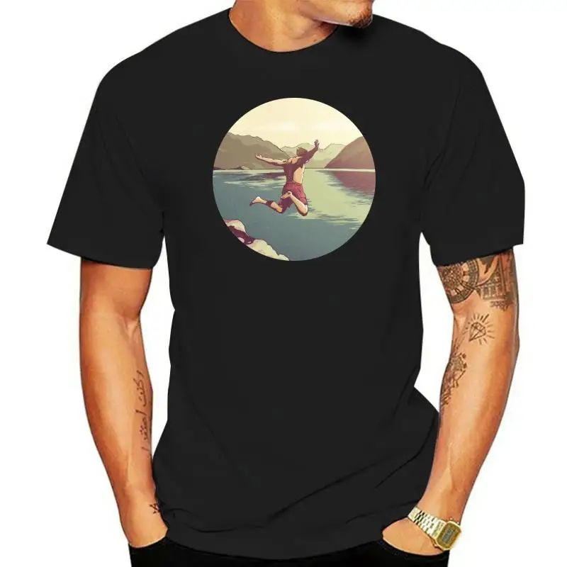 

Cliff jumping T shirt life summer cliff swim yolo nature jump dive river mountains