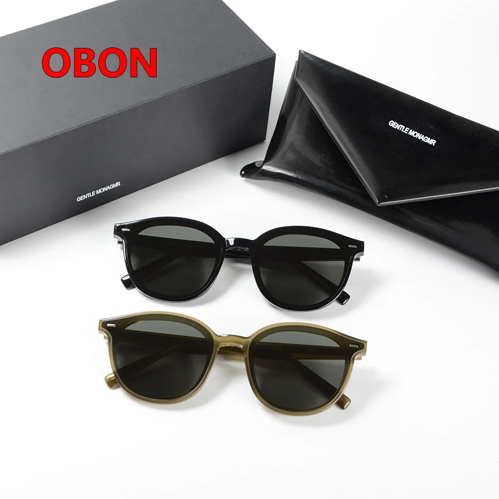 2022 style GENTLE Brand Design GM OBON Sunglasses Men Women Round Acetate Polarized UV400 monster Sunglasses with original case