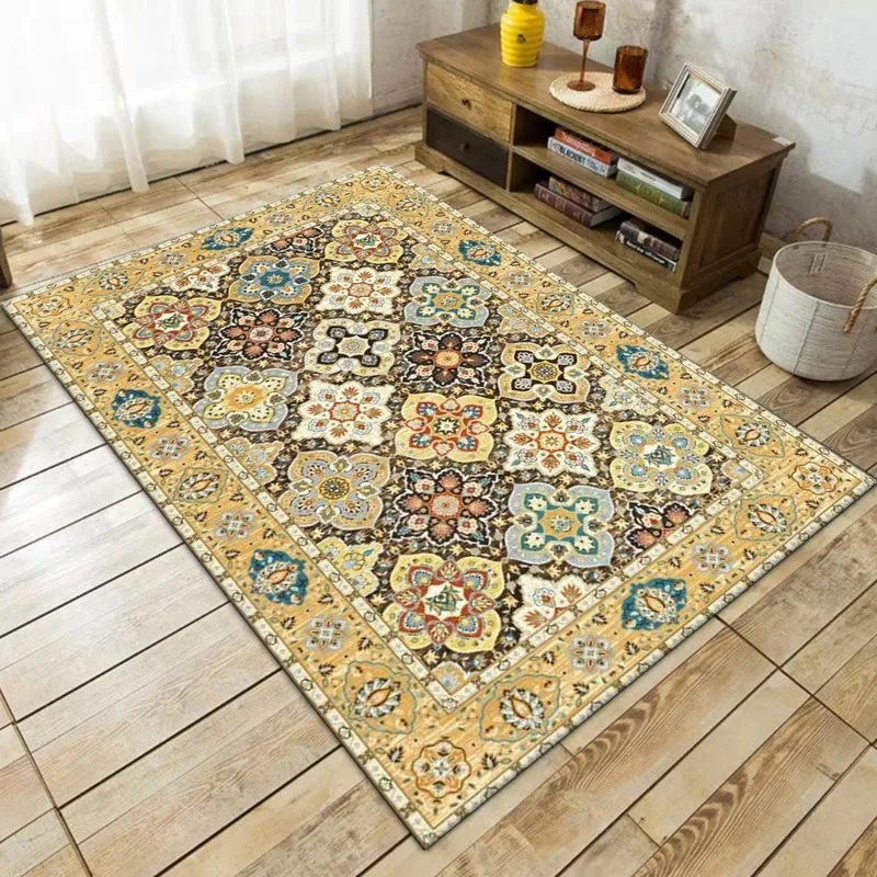 

Vintage Bohemian Carpet for Living Room Rectangle Area Rugs Persian Style Rectangle Area Rugs Soft Non-Slip Bedroom Study Mats