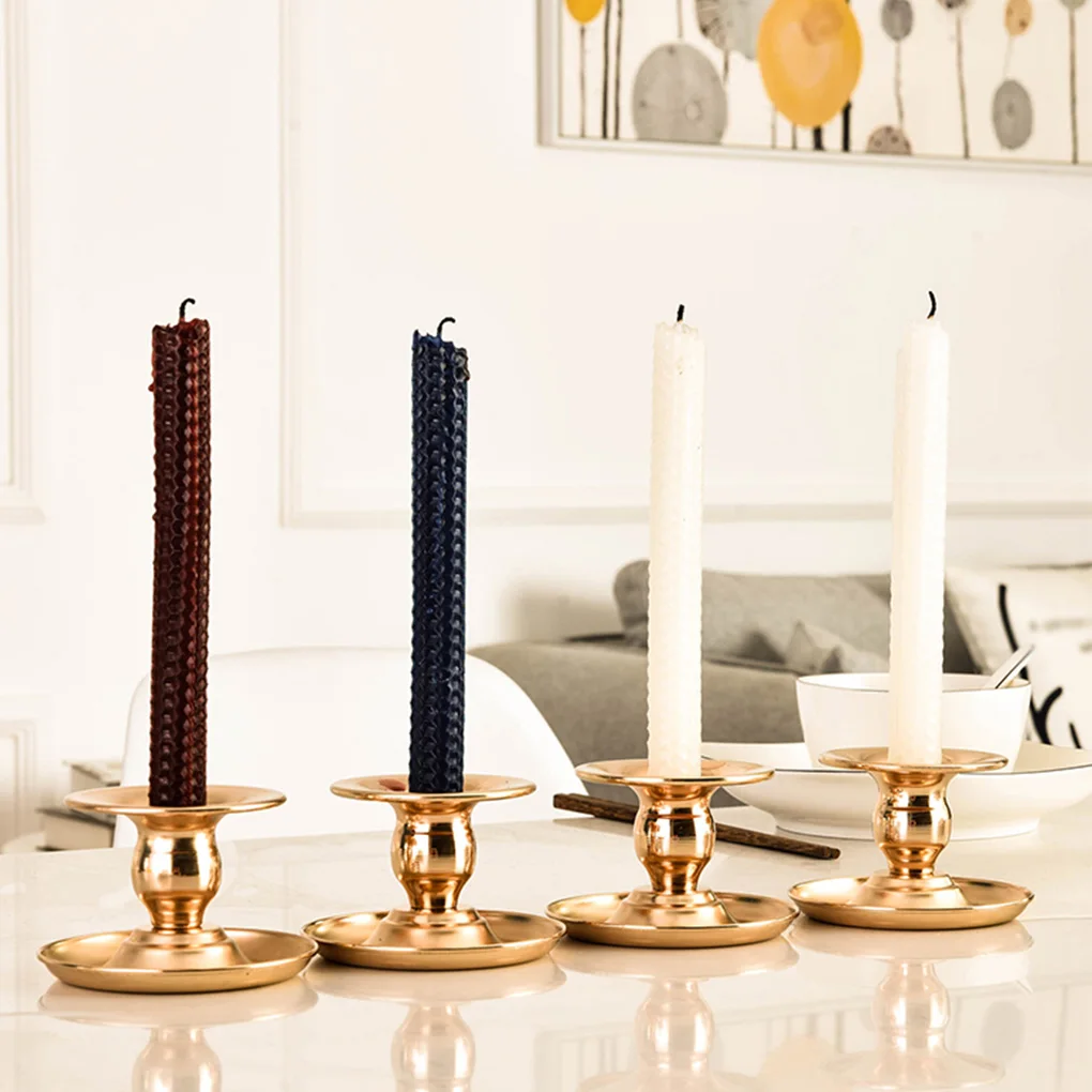 

2 Pieces Iron Candleholder Candlestick Coffee Shop Ornamental Stand Christmas Party Decoration For Wedding