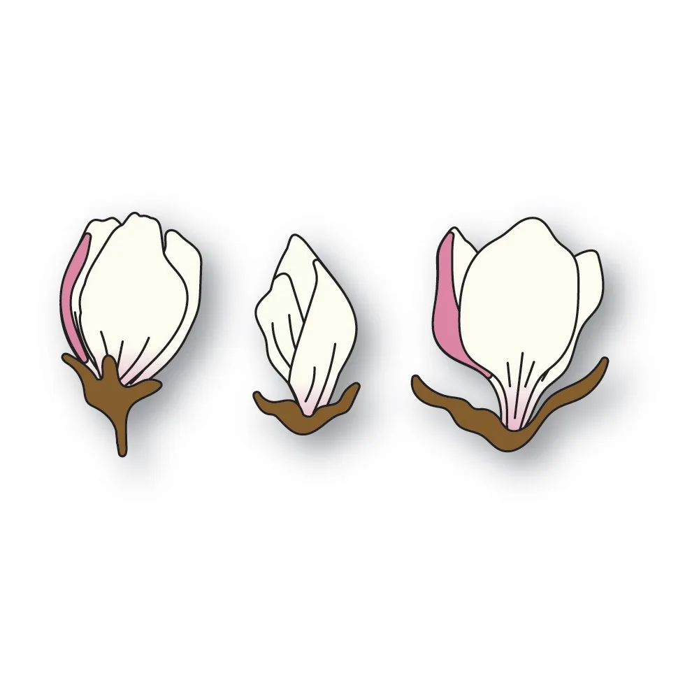 

Magnolia Bud Trio Dies 94718 New Metal Cutting Dies Stamps for 2023 Scrapbook Diary Decoration Embossing Template Diy Greeting