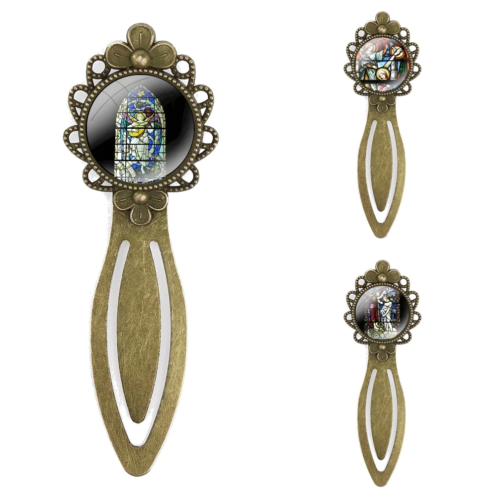 

Lover Creative Creative Metal Bookmarks Gift For Friends Stationery School Office Supply Angel Church Jesus Stained Glass Window