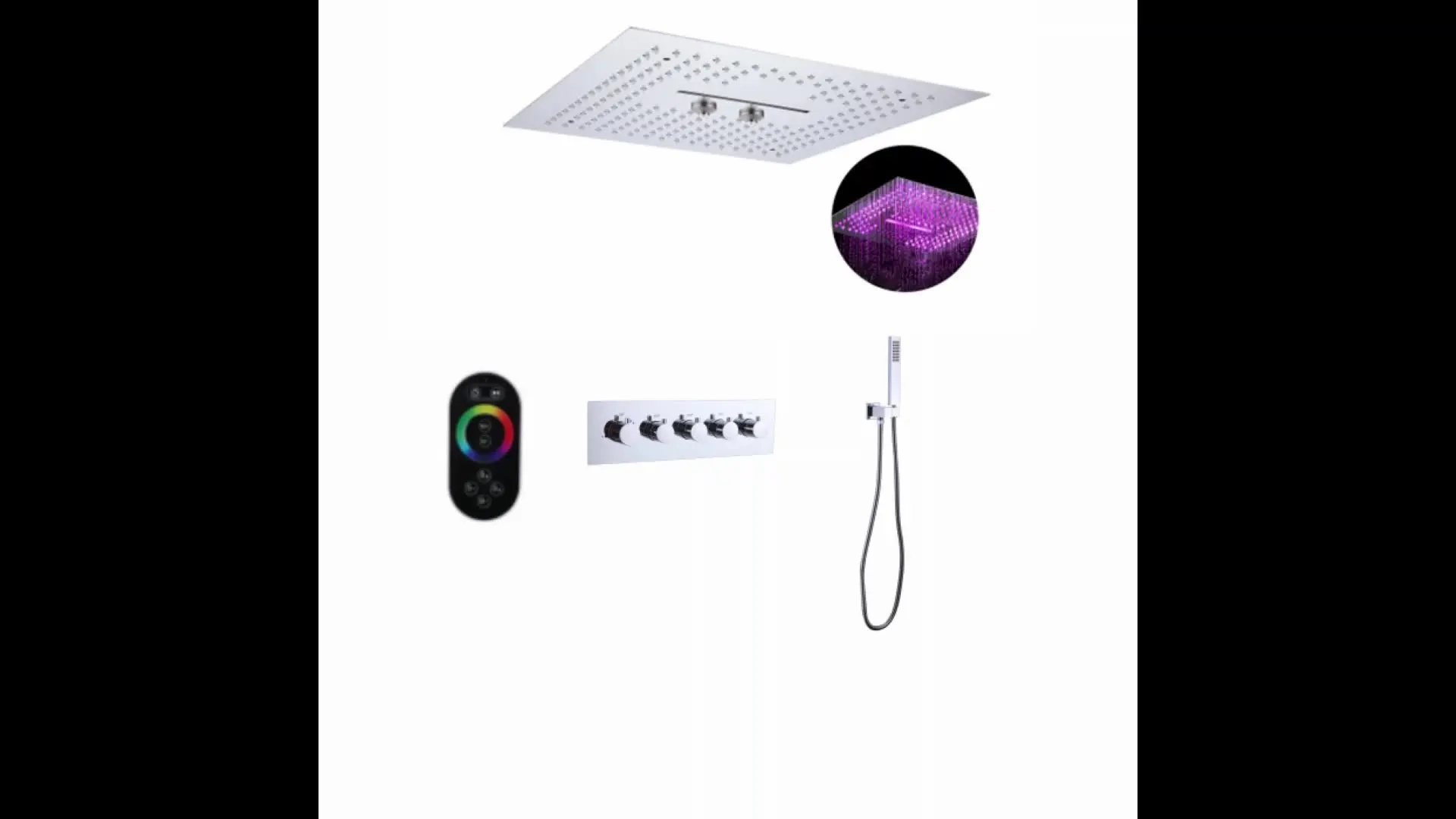 

LED Music Shower System Factory spot rain shower set Bathroom Thermostatic Shower Combo Set