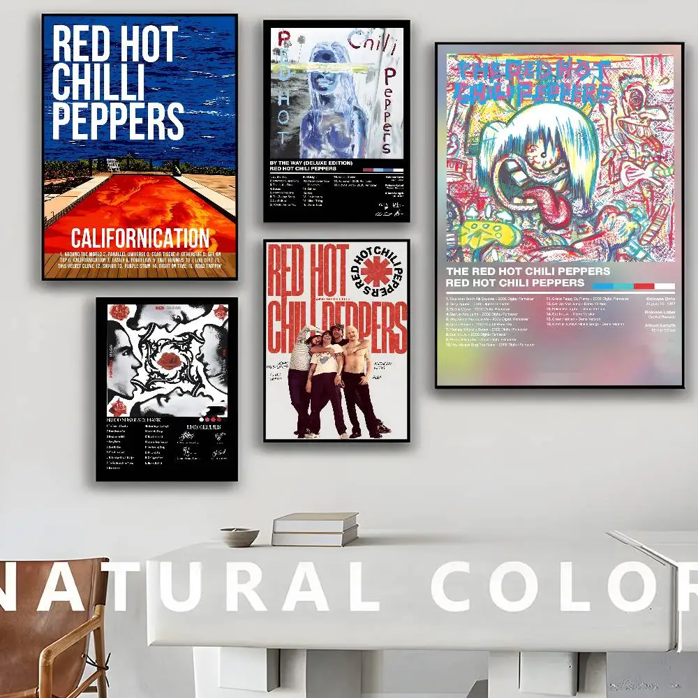 Фото Классические винтажные постеры R-Red Hot C-Chili P-Peppers, водонепроницаемые бумажные наклейки, декор для кофейни, бара, дома №1