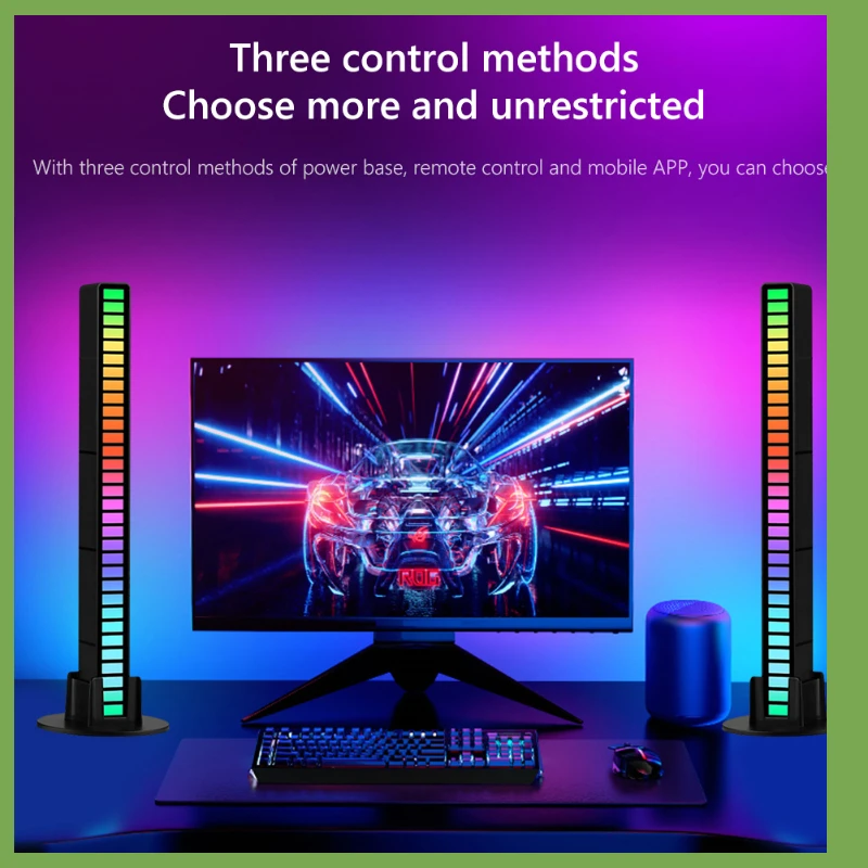 

LED Strip Light Sound Control Pickup Rhythm Atmosphere Music Ambient Light Bar Colorful Lamp for Party Car Home Desk Decorat