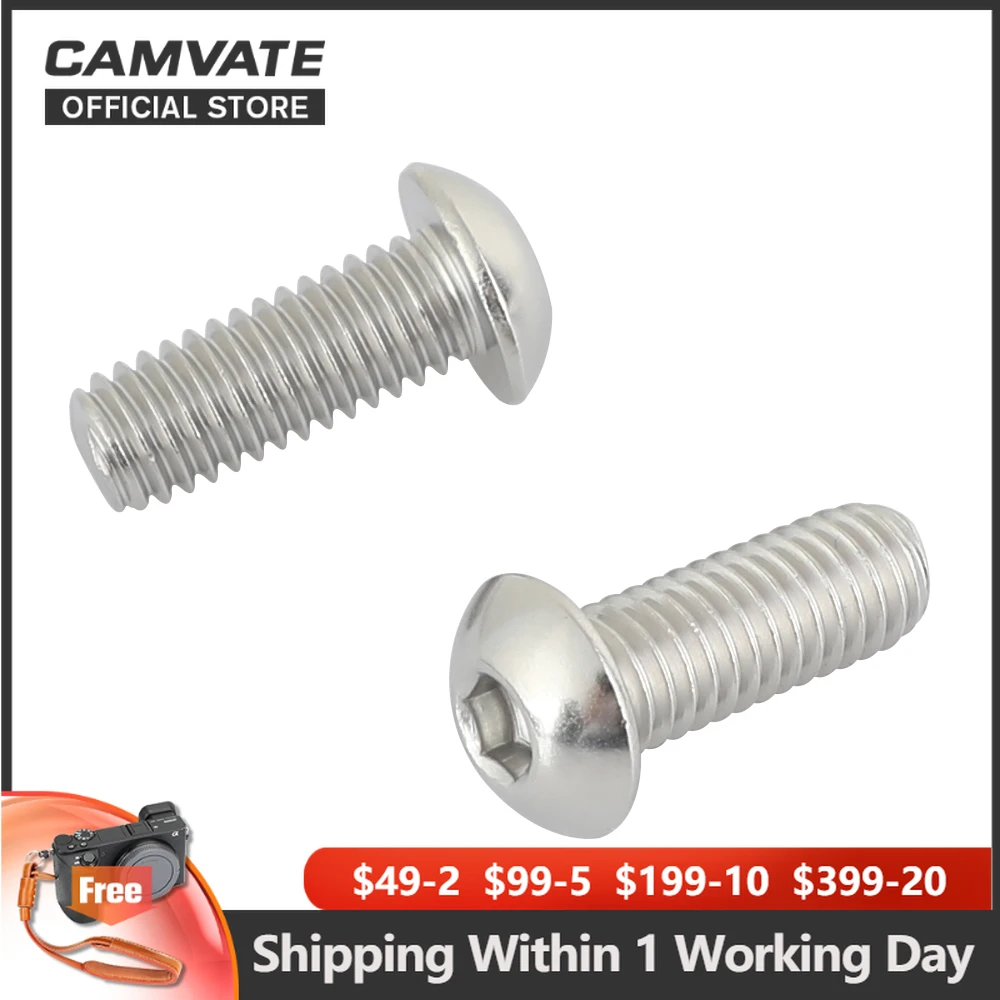 

CAMVATE 2pcs 3/8"-16 Male Thread Screw Adapter Hexagon Socket Head 1" Long For DSLR Camera Cage Rig Photographic Accessories New