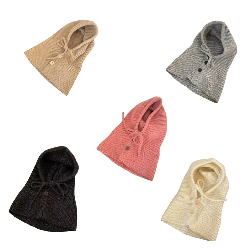 50JB Вязаная ветрозащитная толстовка для взрослых милая студенческая шапка езды