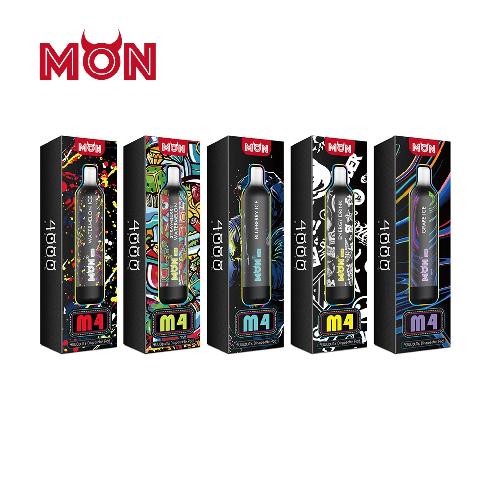 

Mon M4 Boxes 5pcs Packages Monvape Stickers 4000 Puffs Packages