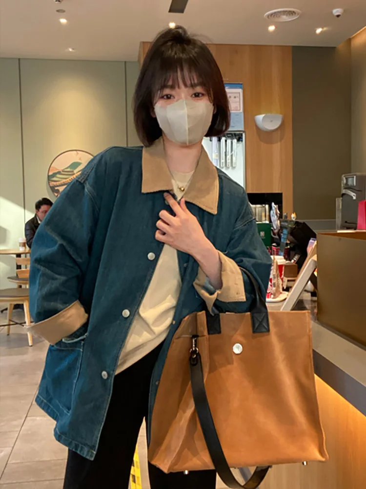 Куртка женская джинсовая в стиле ретро шикарный Повседневный Свободный Топ