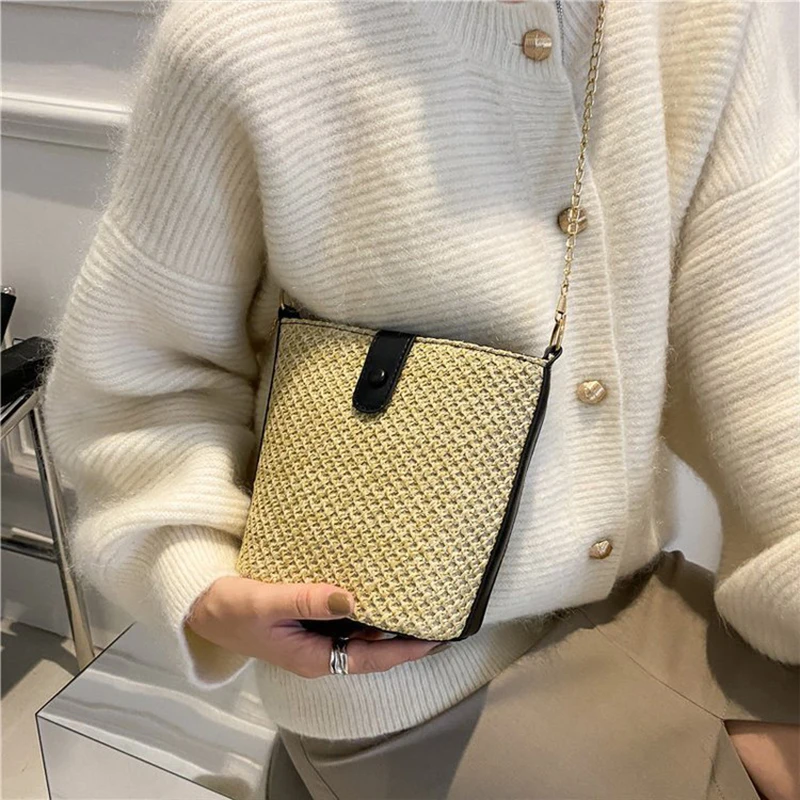 Новая модная маленькая универсальная плетеная Сумочка в западном стиле с