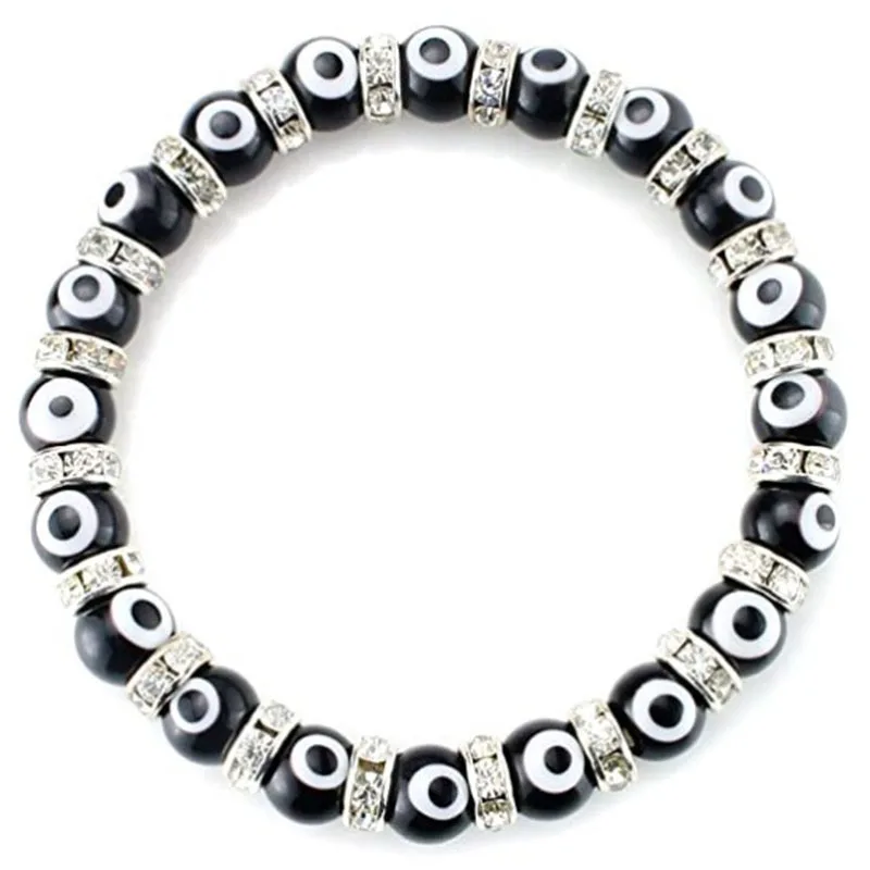 

Blue Eyes Ball Demon Diy Women's Bracelet Handmade Elastic Rope Alloy Rhinestone Men's Bracelet Personality Jewelry
