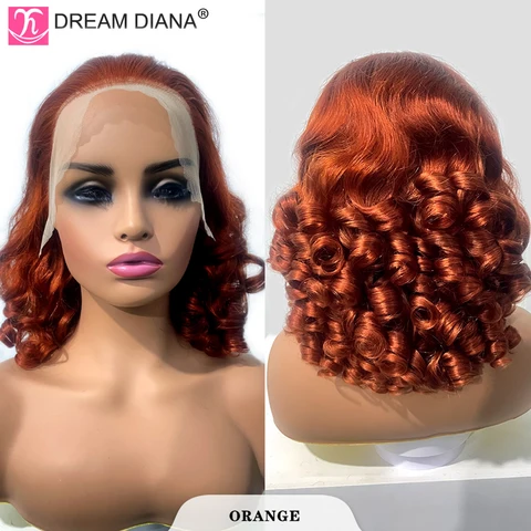 Женские бразильские волосы DreamDiana, волнистые волосы с двойным натягиванием, 250 плотность, 13X4 HD, Омбре, кружевной передний парик