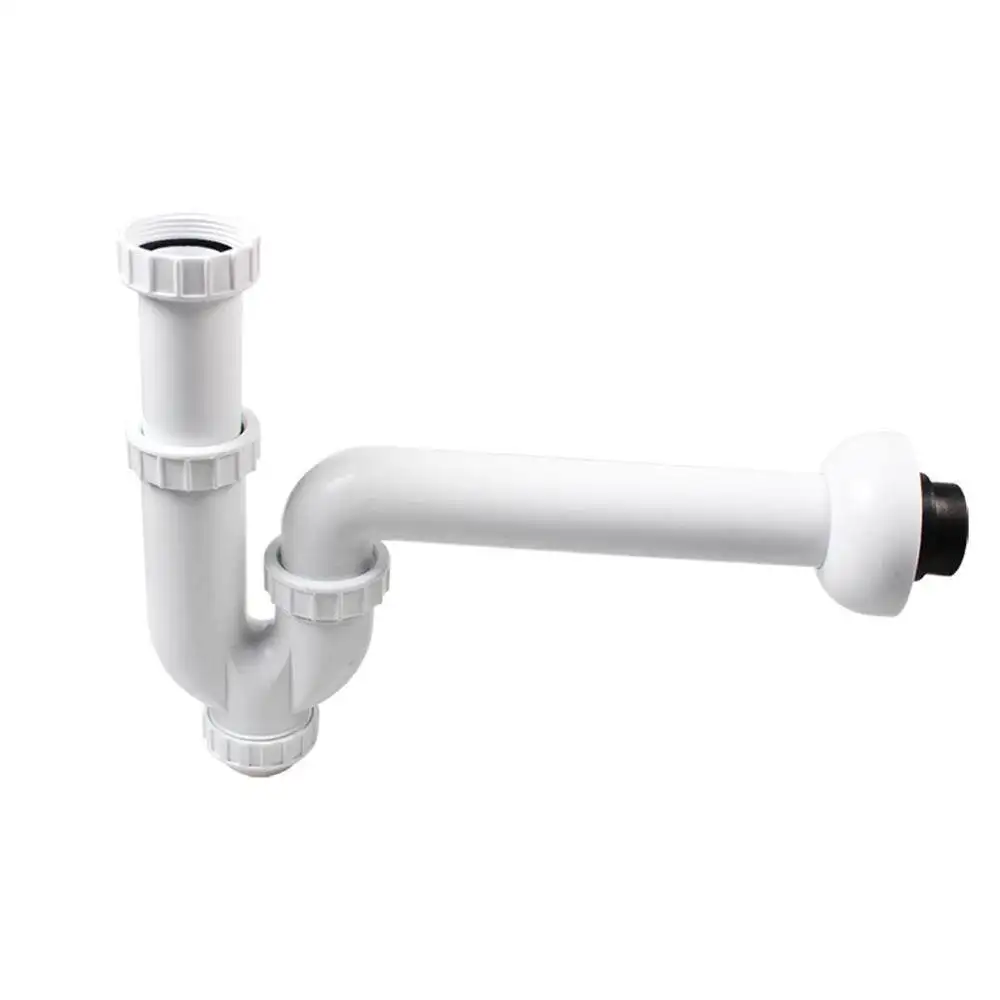 

GYL Single Sink basin drainpipe Kitchen Sink G1 1/2" Trap Pipe install to the wall washing basin drain white hose GN021C009