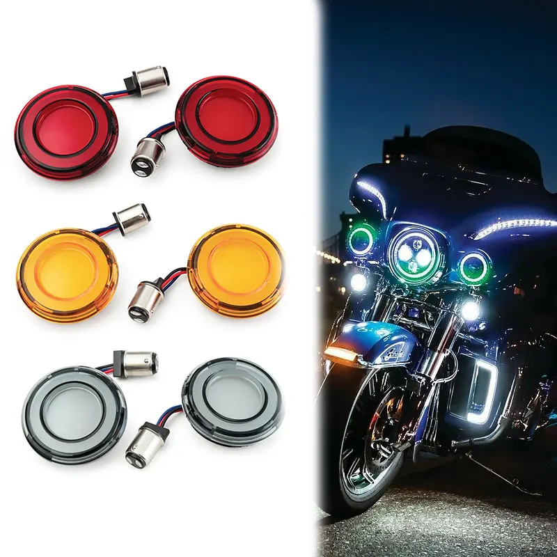 Señal de giro LED para motocicleta, conversión delantera y trasera, estilo bala 1157, para Harley XL883 Sportster/1200 X48/72 Dyna 2002-2021