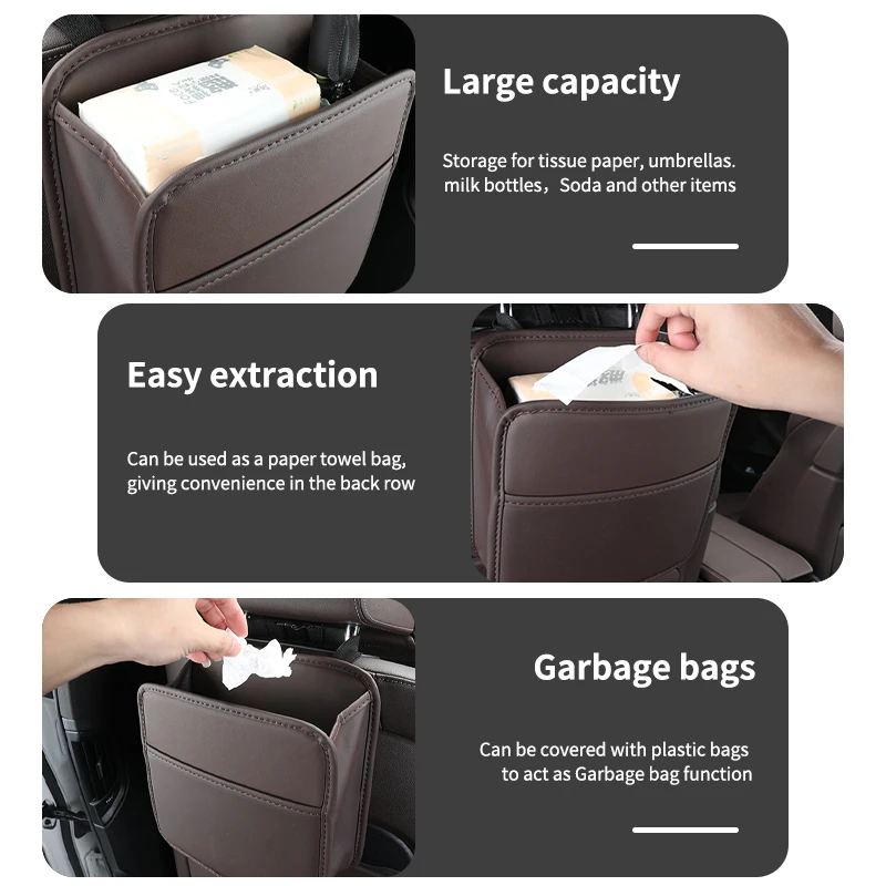 Автомобильный стул кожаный ящик для хранения держатель стакана с водой салфеток