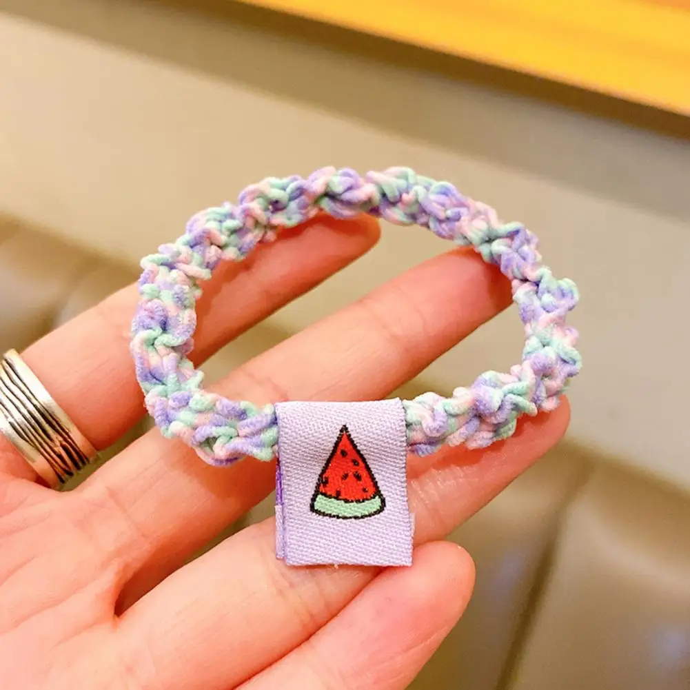 

5Pcs/Set Hair Ring Attractive Anti-slip Strawberry Avocado Watermelon Decor Hair Tie for Party Hair Rope Ponytail Holder