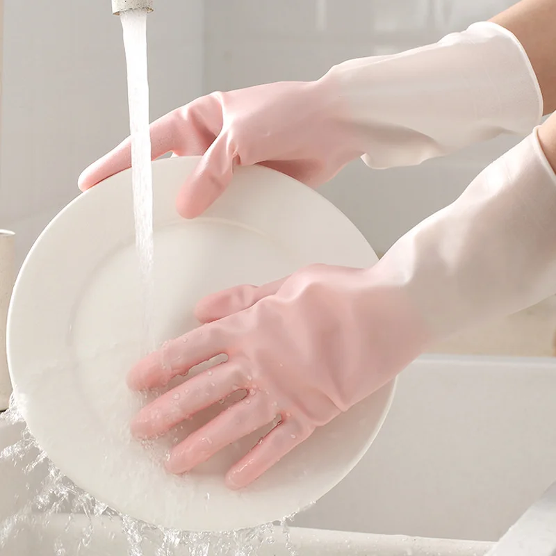 

2/1Pairs Silicone Cleaning Gloves Dishwashing Cleaning Gloves Scrubber Dish Washing Sponge Rubber Gloves Cleaning Tools