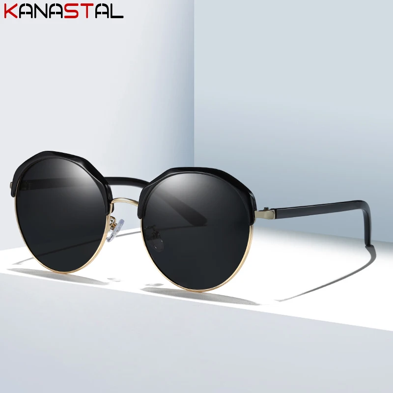 

Women Colorful Polarized Sunglasses UV400 Luxury Brand Design Sun Glasses Round Eyeglasses Frames Travel Party Beach Eyewear