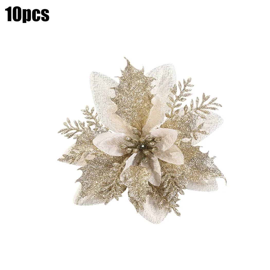 

Sets Christmas Wreath Accessories Christmas Tree Decoration Tree 10pcs Wreath Artificial Xmas Christmas Decorations Fake Flower