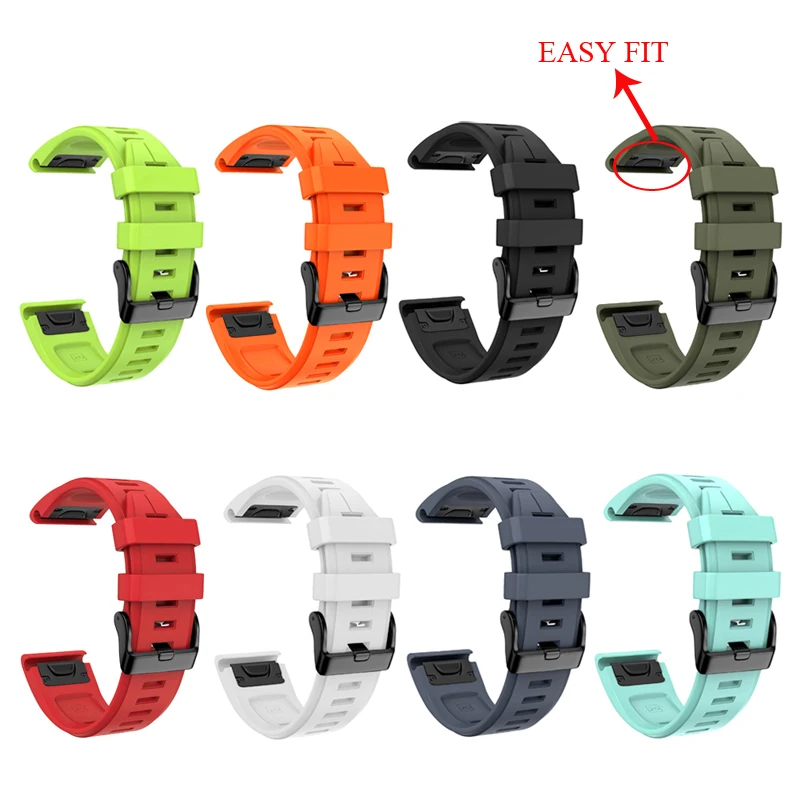 Официальные силиконовые ремешки для часов Garmin Fenix 6X 6 Pro 7X 7 8 43 47 51 мм Easyfit Wristband Tactix