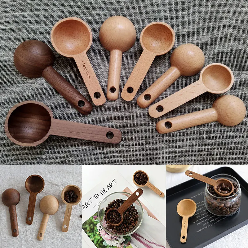 

Home Wooden Measuring Spoon Set Kitchen Measuring Spoons Tea Coffee Scoop Sugar Spice Measure Spoon Measuring Tools for Cooking