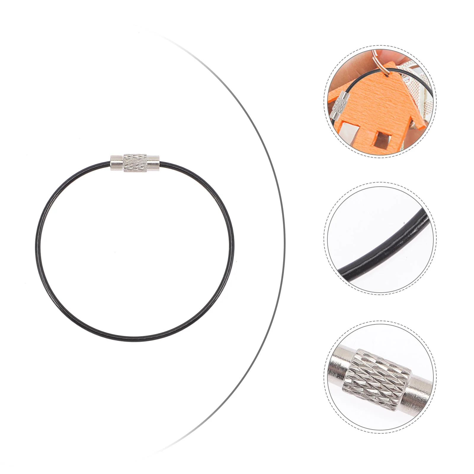 

100pcs Key Ring Luggage Tag Cable Key Ring Wire Keychain Cable Tag Keeper Loop