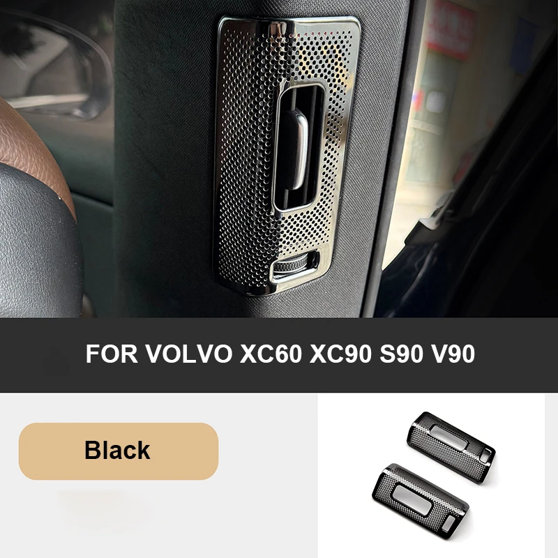 

Для Volvo XC60 XC90 S90 V90 Стайлинг автомобиля, внутренняя задняя стойка B, вентиляционное отверстие для кондиционирования воздуха, крышка, рамка, наклейка, аксессуары