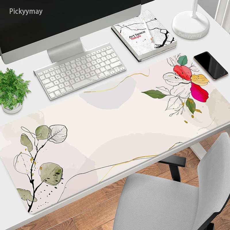 

Plant Mat Mousepad Large Mouse Pad Company Office Minimalist Accessories Desk Mat Art Abstract Keyboard Carpet Mausepad 90x40cm