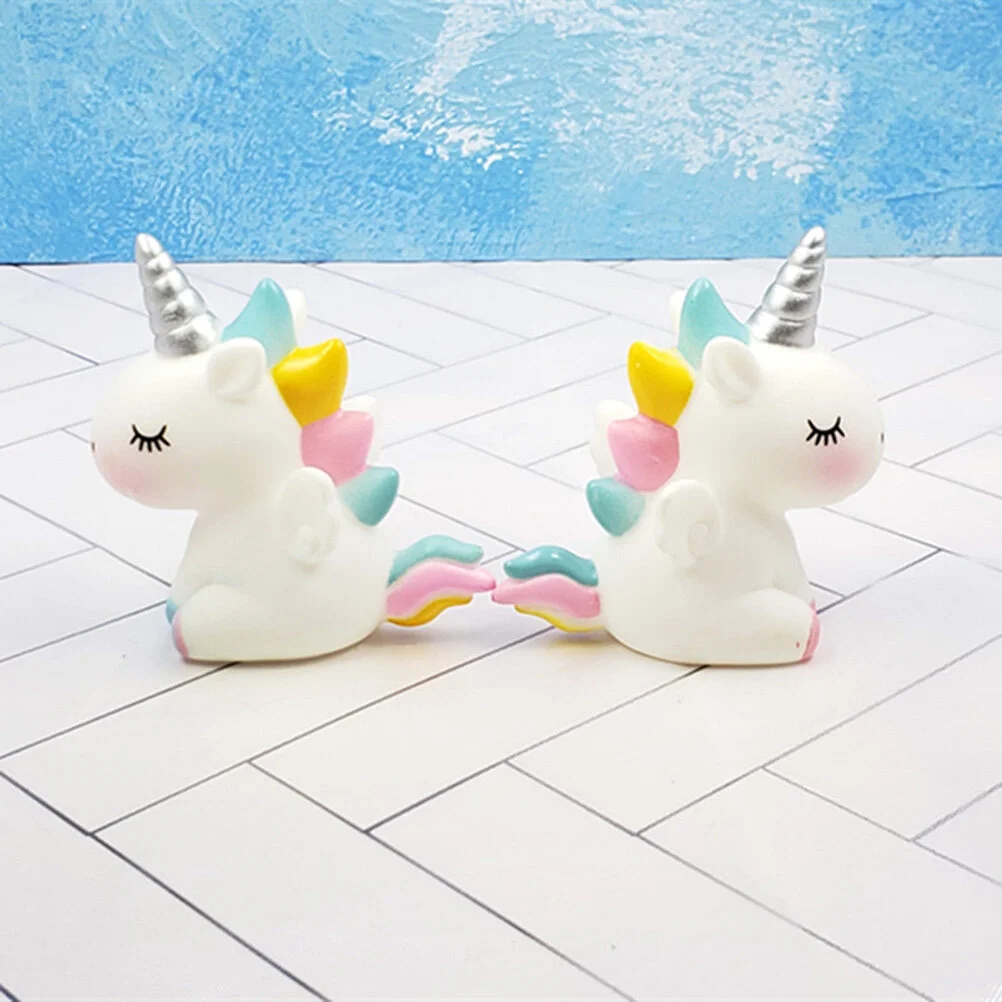 

2 Pcs Wedding Topper Party Supplies Unicorn Cake Decoration Gift Ornament Child