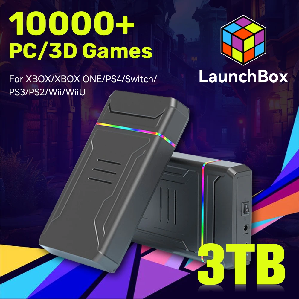 Игровая игровая консоль JMachen Launchbox 3 ТБ с жестким диском для XBOX/PS4/Switch/PS3/PS2/PS1/Wii/WiiU