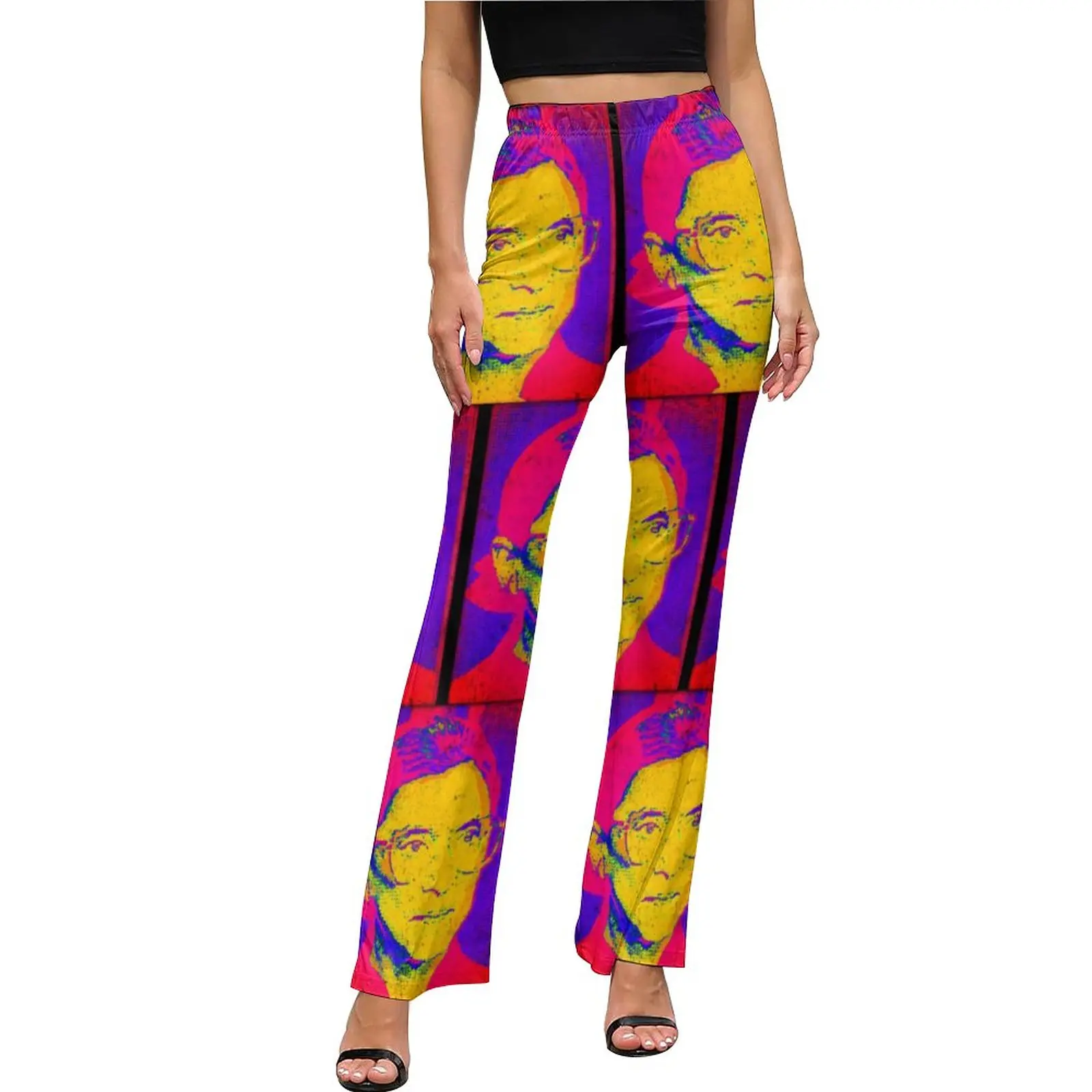 

Womens Rights Pop Art Pants High Waist Ruth Bader Ginsburg Streetwear Flared Pants Summer Trendy Pattern Oversize Trousers