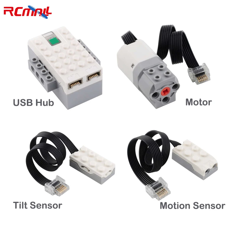 Electronic Bricks Tilt Motion Sensor USB Hub MOC Building Blocks for Programed Robot 45300 WeDo 2.0 45301 20841 6109223 20844