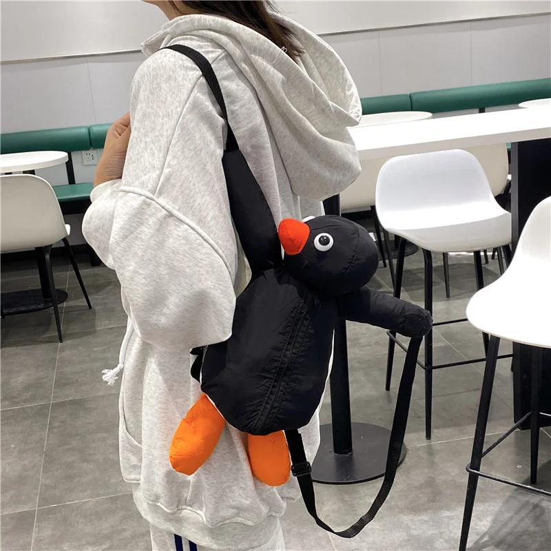

38cm Penguin Plush Backpack Cartoon Cute Penguin Plush Toy Soft Stuffed Animal Shoulder Bag for Kids Girls Birthday Best Gifts