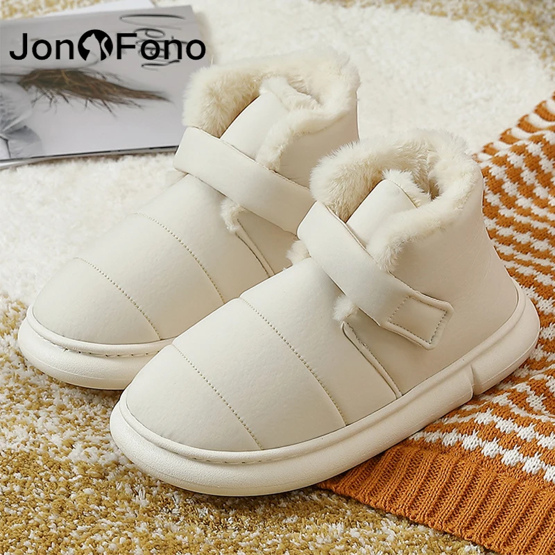 

JonoFono Women Snow Boots 2023 Plush Fur Warm Winter Shoes Woman Fashion Indoor Daily Ladies Ankle Boots Ins Female Footwear