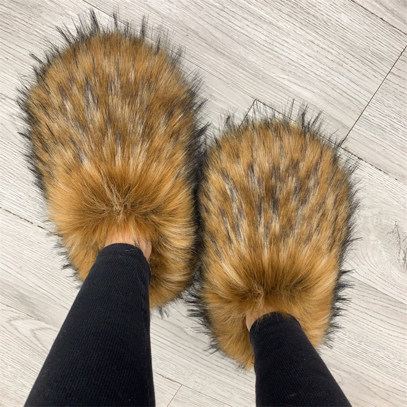 New Fluffy Fur Slippers Women Summer Warm Shoes 2023 Solid Color Versatile Lovely Casual Footwear Soft Chinelos Planos