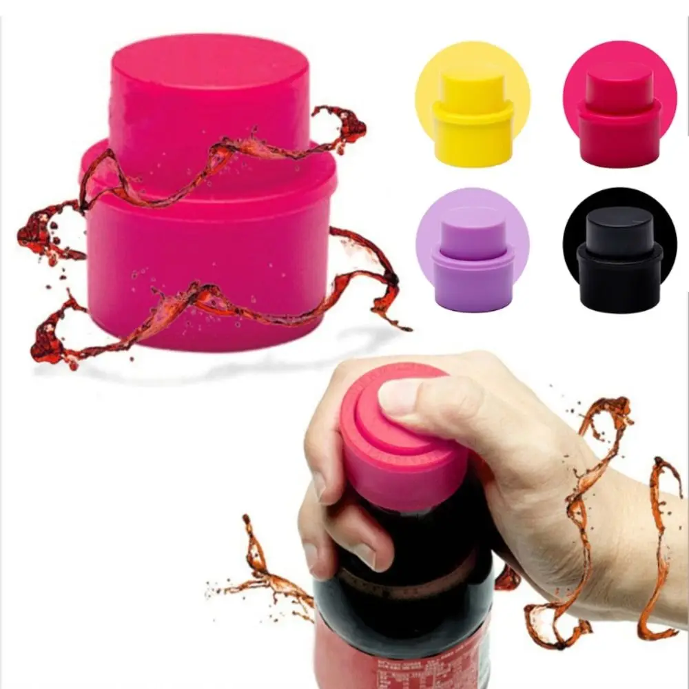 1Pc Drink Sealer Reusable Inflatable Bottle Stopper Air Tight Soda Cap Frizzy Cola Pump Carbonation Keeper Beverage Saver