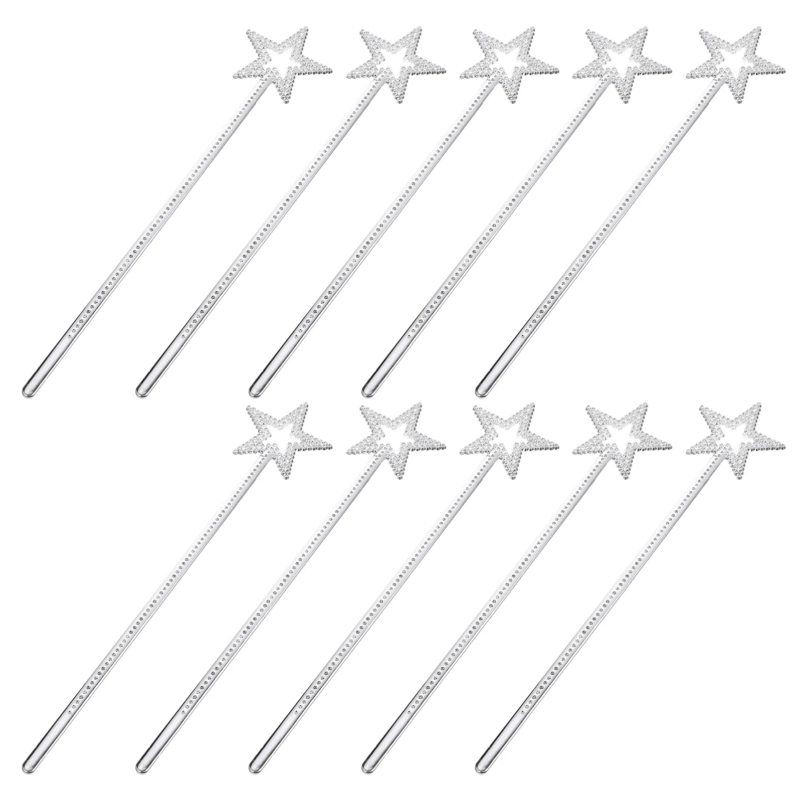 

Little Girl Wand Fairy Sticks Silver Design Performance Props Dance Wands Handheld Glitter Decorative
