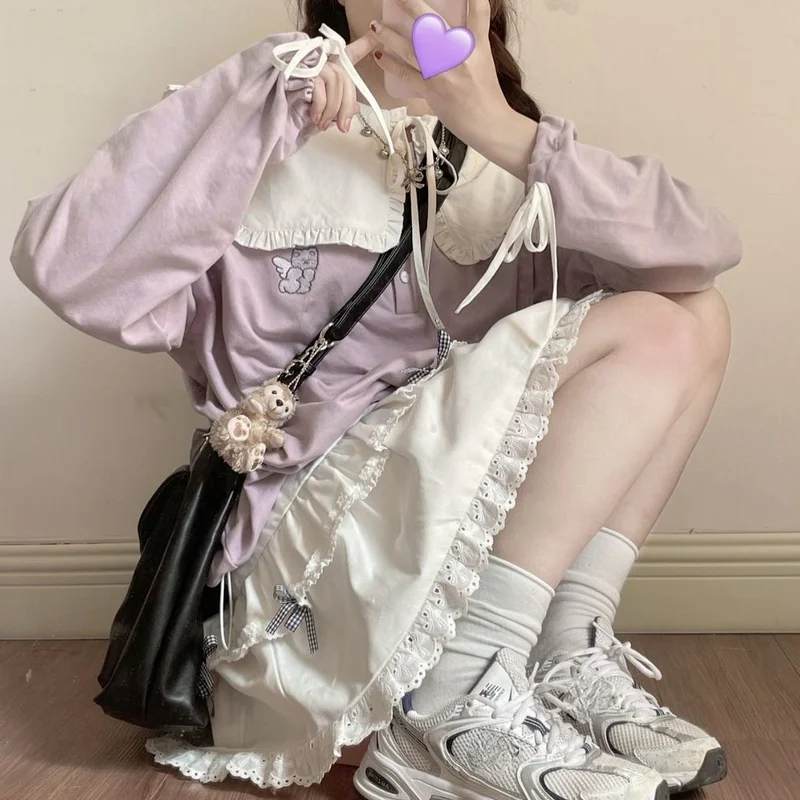 

Sweet White Students Summer Plaid Lace Ruffles Ruched Ball Gown Elegant Cute Mini Fashion A-line Fairy Woman Skirts