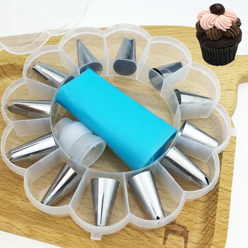 

14 Pcs Cake Decorating Tools Pipe Icing Nozzles Baking Supplies DIY Stainless Steel Dessert Decoration Kitchen Accessories