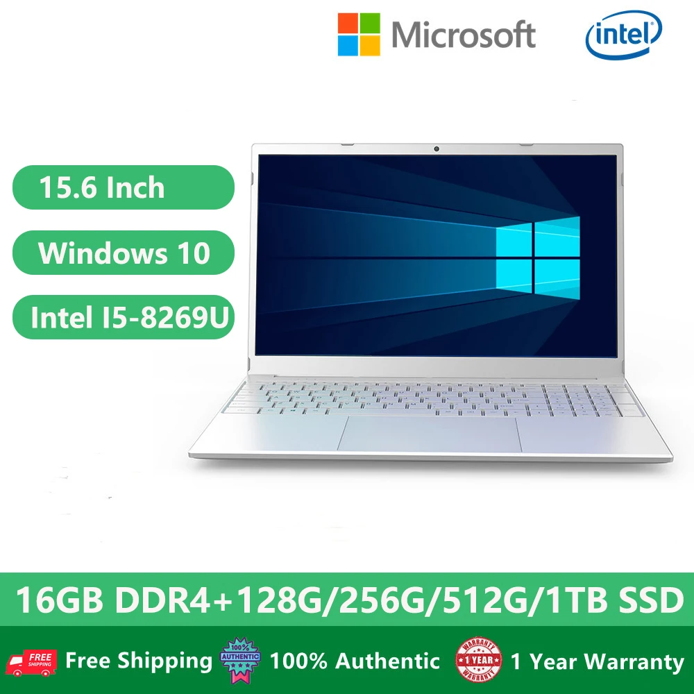 

Metal Notebooks Windows 10 Gaming Laptops Business Office ultrabook 15.6" Intel Core I5-8269U 16GB DDR4 RAM 512/1TB SSD Camera