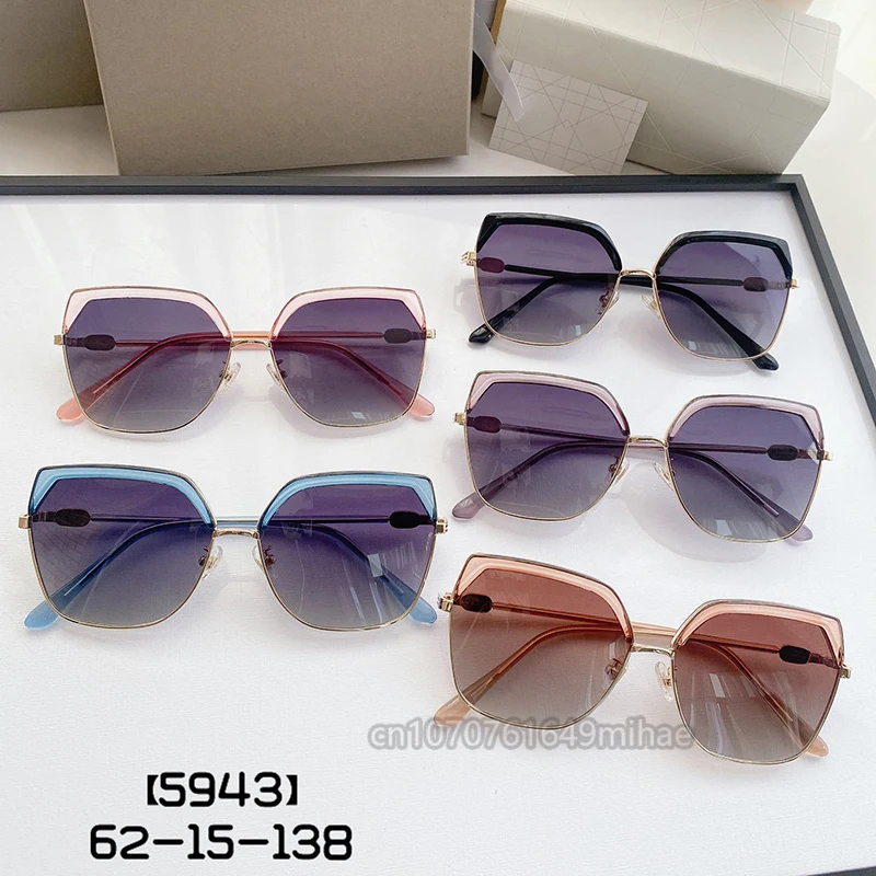 

Tr Metal Hybrid Frame Square Gradient Lens Women Sunglasses 2022 Summer Hot Sale Luxury Brand Fashion Design Sunglasses 5943