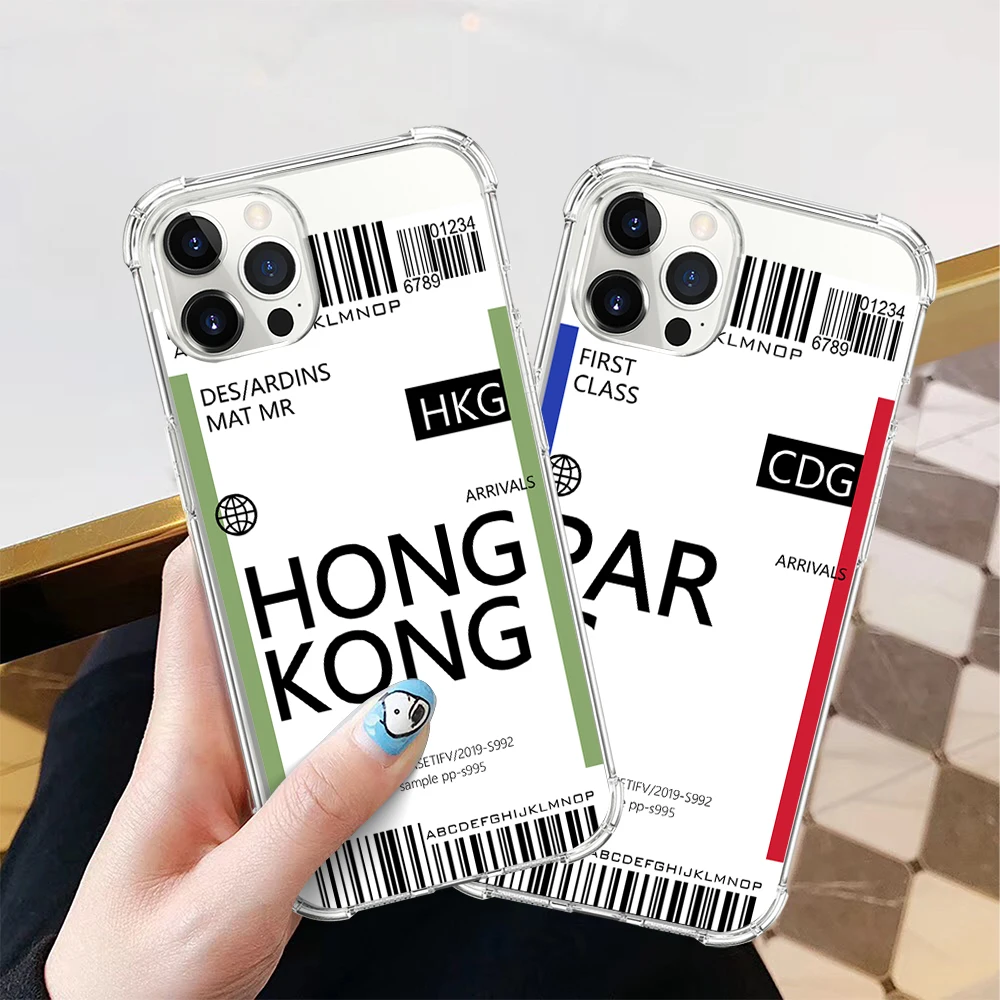 

Hot Air Ticket Travel New York Los Angeles Case for IPhone 11 X Xr Xs Max 13 12 Mini 11 Pro Max 8 7 6s Plus SE2 Shockproof Cover