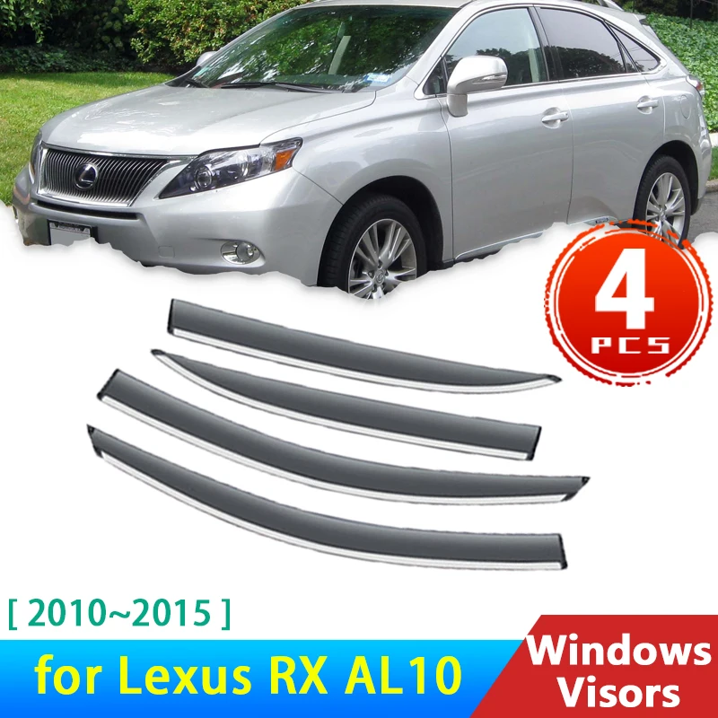 

Дефлекторы для Lexus RX 350 450h AL10 2010 ~ 2015 Аксессуары Автомобильные Боковые оконные козырьки защита от дождя для бровей солнцезащитный козырек дым 2012 2013