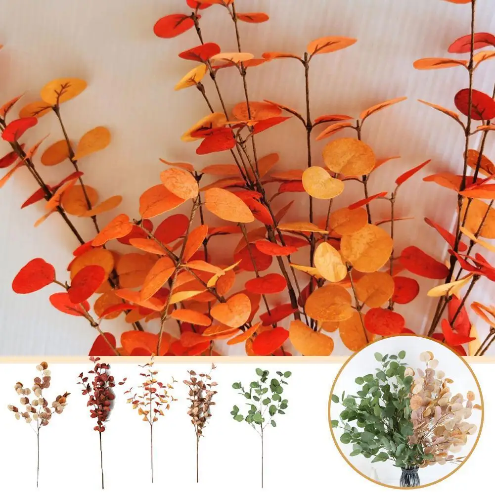 

Fall Artificial Eucalyptus Leaves Stems Decorations Artificial Plants For Floral Arrangement Rustic Farmhouse Home Wedding N9h9