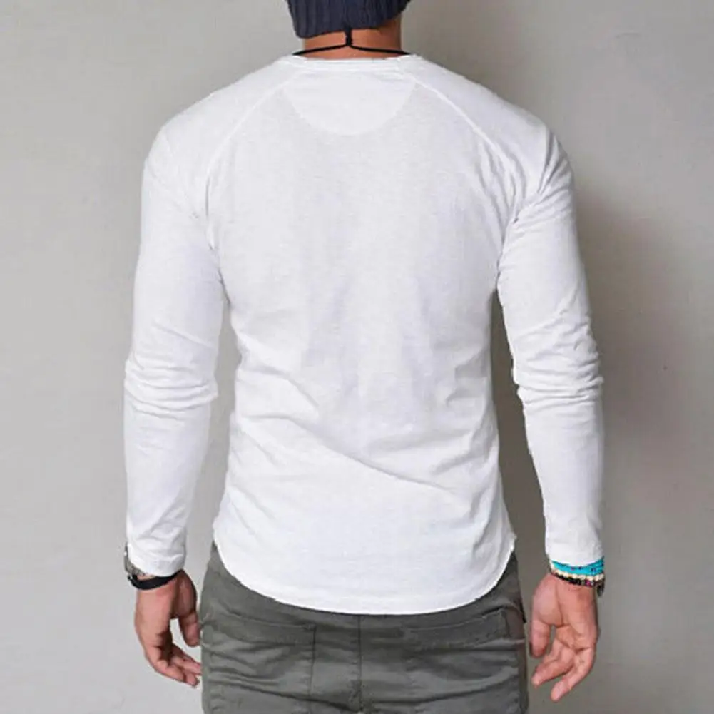 

Casual Blouse Durable Men Top Slim Men Long Sleeve T-shirt Breathable