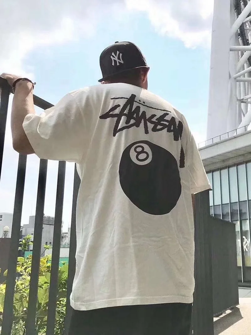 

Men Women Fashion Letter Printing Hip Cotton Top T-shirt Short-sleeved Harajuku Loose Round Neck T-shirt