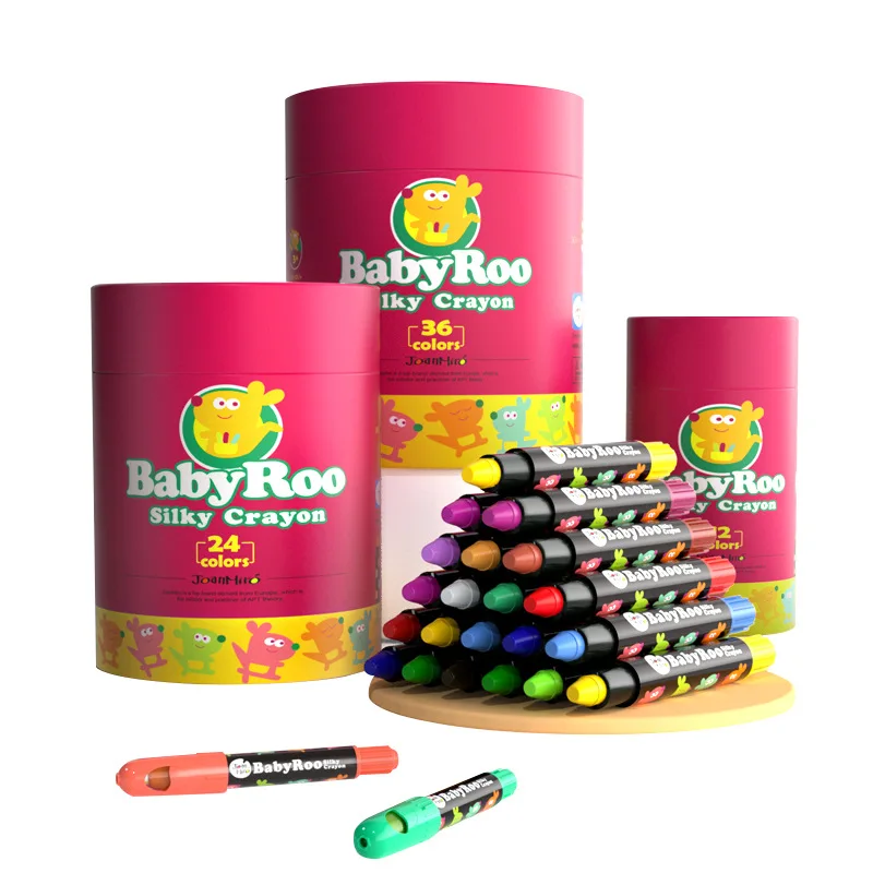 12/24/36 Colour Children's Rotating Silky Crayon Washable Pigment Set Oil Painting Stick Art Creation Tool Color Box Packaging