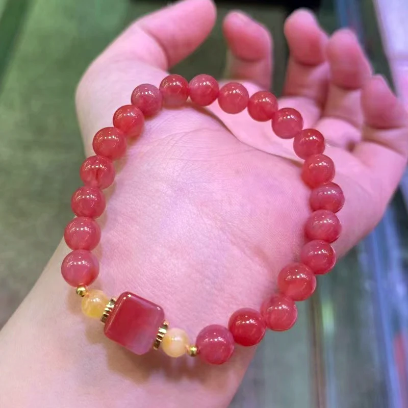 

Натуральный источник соли, камень, бусины из агата, браслет ручной работы, Женские Ювелирные изделия, подарок